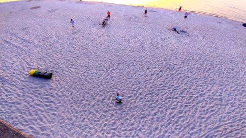 Plaża w Grzybowie, sierpień 2019, widok z tarasu widokowego