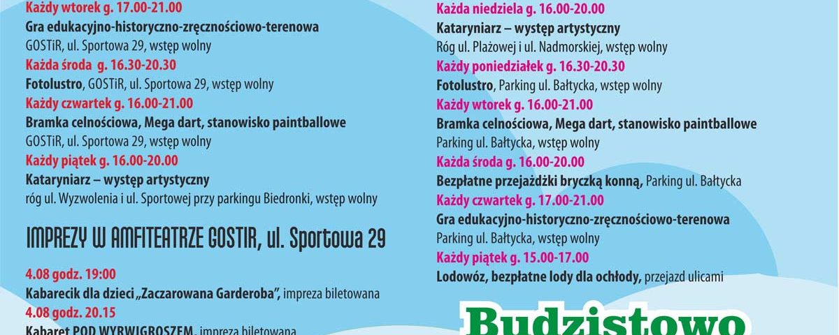 Grzybowo-program imprez na sierpień